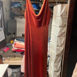 Burnt orange bridesmaid dress